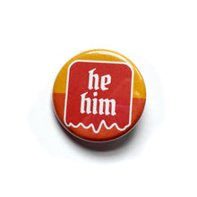 Load image into Gallery viewer, 1.25” Red & Orange Pronoun Buttons
