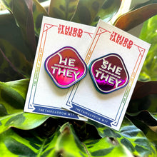 Load image into Gallery viewer, Rainbow Metal Pronoun Pin