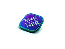 Load image into Gallery viewer, Rainbow Metal Pronoun Pin
