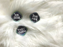 Load image into Gallery viewer, Rainbow Metal Pronoun Pin