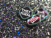 Load image into Gallery viewer, Rainbow Metal Pronoun Pin