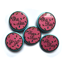 Load image into Gallery viewer, 1.25” Cute Donut Pronoun Buttons