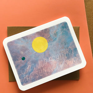 Orbit the Sun Birthday Card