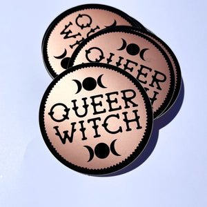 Queer Witch Matte Rose Gold Sticker
