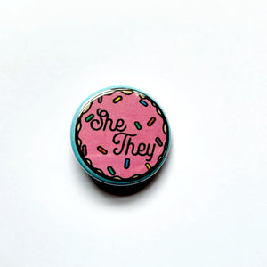 1.25” Cute Donut Pronoun Buttons