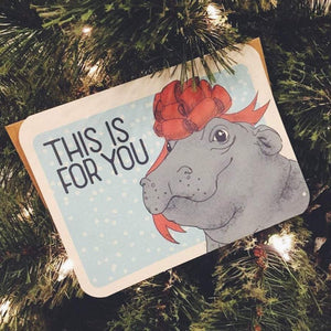 Hippopotamus for Christmas Card