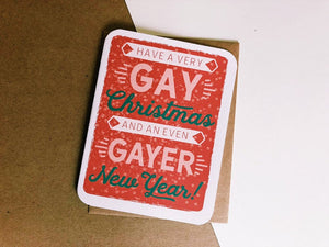 Gay Christmas and Gayer New Year Card