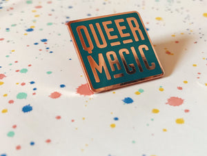 Dark Teal Queer Magic Pin