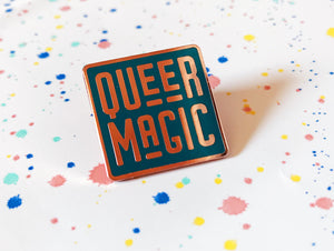 Dark Teal Queer Magic Pin