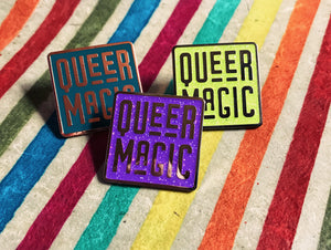 Bright Chartreuse Queer Magic Pin