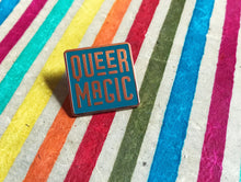 Load image into Gallery viewer, Dark Teal Queer Magic Pin